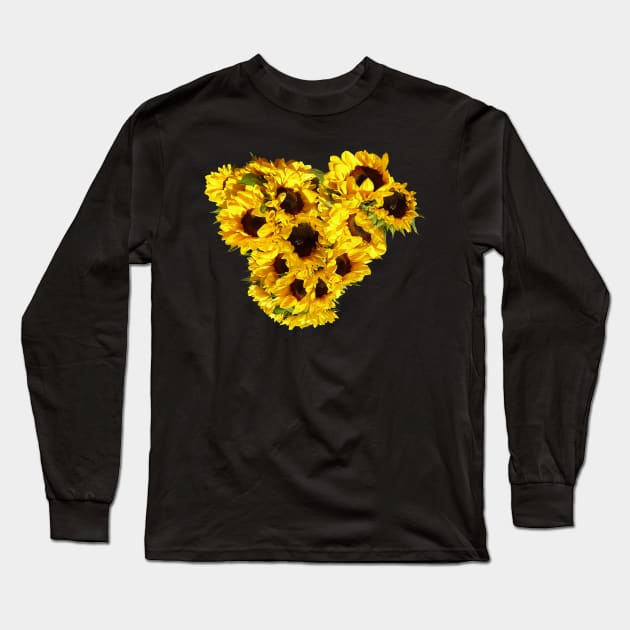 Sunflowers - Sunflower Heart Long Sleeve T-Shirt by SusanSavad